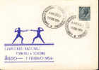 1954 Italia  Arezzo Escrime Fencing Scherma  Sur Carte - Esgrima