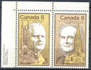 Canada 1975 Mi. 595-96 Celebreties Dwight Chown & John Cook Church Margin MNH - Ongebruikt