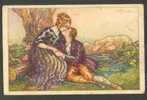 LOVERS KISSING, SHEEP, SIGNED BUSI , USED 1924 - Busi, Adolfo