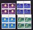 Albanie 1964, Les 4 Phases De La Lune, N° 694 /697 **  Blocs De 4, Cote 34 €, ++ Parfait  Neuf Sans Charnière ++ - Astronomy