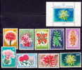 1966  Fleurs + Bloc  COB 148-157 + Bl 6 - Unused Stamps