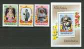 Dominica    Queen Mother    Set & Souv. Sheet  SC# 906-09 MNH** - Dominica (1978-...)