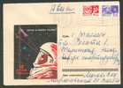 USSR, SPACE SPACECRAFT GAGARIN,1966, AIR MAIL COVER USED MOSCOW - Russie & URSS