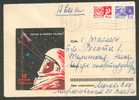 USSR, SPACE SPACECRAFT GAGARIN,1966, AIR MAIL COVER USED MOSCOW - Russia & USSR