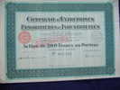 Action De 200 F Au Porteur  " Compagnie D'entreprises Immobilières & Industrielles " Paris 1929 - Bank & Versicherung