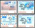 UPU, Ghana Sc512-5 UPU Centenary, Stamp On Stamp, Envelope - U.P.U.