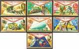 UPU, Eq. Guinea Sc7462-8 UPU Centenary, Train, Plain, Satellite... - U.P.U.