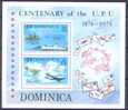 Postal, Dominica Sc419A UPU Centenary, Plane, Ship - U.P.U.