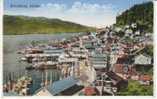 Ketchikan Alaska Harbor Harbour Ships Boats, C1920s Canadian National Railroad Postcard - Autres & Non Classés