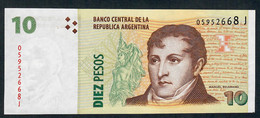 ARGENTINA  P354d  10  PESOS  (2003)  Serie J   Signature 78 ( Issued  2008 )   UNC. - Argentina