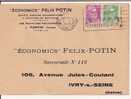 Marianne De Gandon 808  811 Sur Lettre à Entête " Félix Potin " CaD Du 12 01 1949 - Lettres & Documents