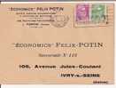 Marianne De Gandon 808  811 Sur Lettre à Entête " Félix Potin " CaD Du 12 01 1949 - Cartas & Documentos