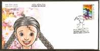 India 2009 National Girl Child Day Colours FDC Inde Indien - Dolls