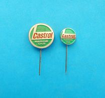 CASTROL - Marine Oils ... Lot Of 2. Vintage Pins * Oil Pin Badge Fuel Carburant Essence Petrol Industry Petrole - Brandstoffen