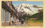 Mt. Rainier National Park , Paradise Inn, Telescope On 1936 Vintage Curteich Linen Postcard - Parques Nacionales USA