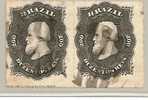 Bra Mi.Nr.43/  BRASILIEN -  Pedro II 1879 Mit Imprint Tes De Banco Nueva York Als Paar  O - Used Stamps