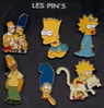 Famille Simpson - Lot De 6 Pin´s Les Simpson - Personnes Célèbres