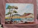 - COTE D´AZUR . HUILE SUR CARTON SIGNEE PICASSIETTE. - Oils