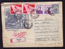 Nice Franking  4 Stamp   On Registred   Cover ,  1957. - Lettres & Documents