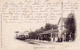 VAL D OISE.SAINT LEU TAVERNY.LA GARE  AVEC TRAIN Cp Plie Coin Bas Droit Et Sur Mot La Gare En L état - Taverny