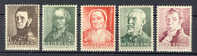 Netherlands 1941 Mi. 392-96 Famous Persons Mathijsen Ingenhousz Deken Bosboom Staring Complete Set MH* - Neufs