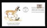 USA - 1981 ANTELOPE 18c STAMP ON FIRST DAY COVER FDC PREMIER JOUR PRINTED BY FLEETWOOD - 1981-1990