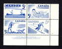 Canada 368i MNH VF LR Plate Block # 2. Fishing, Hunting, Swimming, Skiing. - Blokken & Velletjes