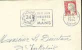 1964 France  72  Le Mans Course Auto  Corsa Auto Racing  24 Heures Du Mans  Sur Lettre - Auto's