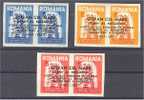 ROMANIA, EXILE ISSUE EUROPA 1957, SURCHARGED PAIRS NH - 1957