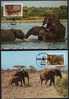 Elefanten 1983 Uganda 361/4 SST 10€ Elefant Savanne Tränke Staubbbad Naturschutz Loxodonta Africana Stamps WWF Of Africa - Uganda (1962-...)