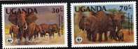 WWF Elefanten In Afrika Uganda 361/4 ** Plus FDC 43€ - Ouganda (1962-...)