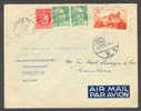 France Par Avion Airmail Shipmail TMS PARIS 96 Rue Gluck Cancel Cover 1949 To Captain On S/s BES Readressed København K. - 1927-1959 Cartas & Documentos