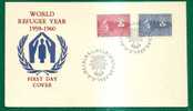 WORLD REFUGEE YEAR - ANNÉE MONDIALE Du RÉFUGIÉ  - FINLANDE 1960 FDC - Yvert # 493/494 - Rifugiati