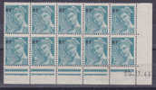 VARIETE TYPE MERCURE 5Cc TENANT A NORMAUX 50c   BLOC DE 10 COIN DATE NEUFS LUXES - Unused Stamps