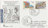 Vatican-1987 Pope Visit Cover Sent To USA - Oblitérés