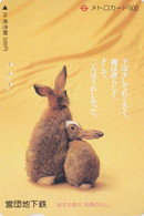 RARE Carte Prépayée Ancienne JAPON - ANIMAL - LAPIN - RABBIT - KANINCHEN - KONIJN - JJAPAN Prepaid Metro Card - 196 - Conejos