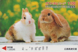 Carte Prépayée JAPON - ANIMAL - LAPIN 1100 - RABBIT - KANINCHEN - KONIJN - JAPAN Prepaid Bus Card - FR 198 - Lapins