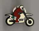 Pin's Elf,carburants,moto Cross Blanche,course - Fuels