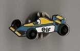 Pin's Elf,carburants,formule 1 Jaune Et Bleu,F1,course Voiture,automobile - Fuels