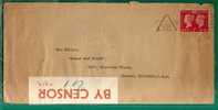 UK - Rare !!  CENSORED COVER - ORANGE TAPE -QUEEN VICTORIA And GEORGE VI Stamp- CROYDON To DENVER- Triangle 938 Cancel - Briefe U. Dokumente