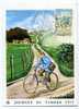 CARTE MAXIMUM JOURNEE DU TIMBRE 1972 FACTEUR RURAL A BICYCLETTE VELO - Ciclismo