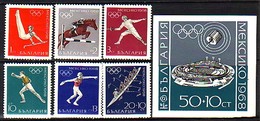 BULGARIA - 1968 - Jeux Olimpiques - Maxico'68 - 6v + Bl** - Unused Stamps