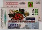Butterfly,bee,honeybee,fruit,success From Diligence,China 1998 Minyou Telecom Advertising Pre-stamped Card - Honingbijen