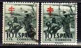 España Dos Sellos Num 1104, Pro Tuberculosos. VARIEDAD Cruz Empastada - Used Stamps