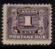 CANADA   Scott #  J 1  F-VF USED - Segnatasse