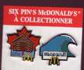 Lot 2 Pin's McDonald's, Québec, Chalet, Feuille D'érable, Hawaï, Vague, Arthus Bertrand - McDonald's