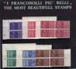 VATICANO 1954 ANNO MARIANO MNH QUARTINA ANGOLO E BORDO DI FOGLIO - Unused Stamps