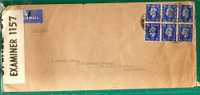 UK - VF 1941 CENSORED AIR MAIL COVER To LOS ANGELES - Pane Of 6  SG # 466 - Covers & Documents