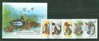 HUNGARY 1988 MICHEL NO 3972-3976; BL.199  MNH - Canards