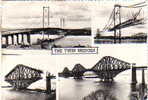 THE TWIN BRIDGES - Forth Bridges Multi-View PCd - Real Photos - Midlothian - Scotland - Midlothian/ Edinburgh